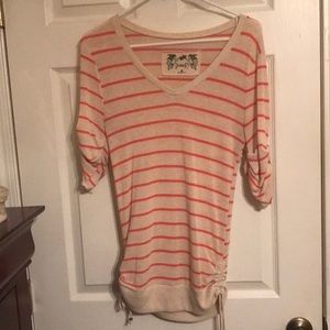 Striped mid length sleeve medium shirt